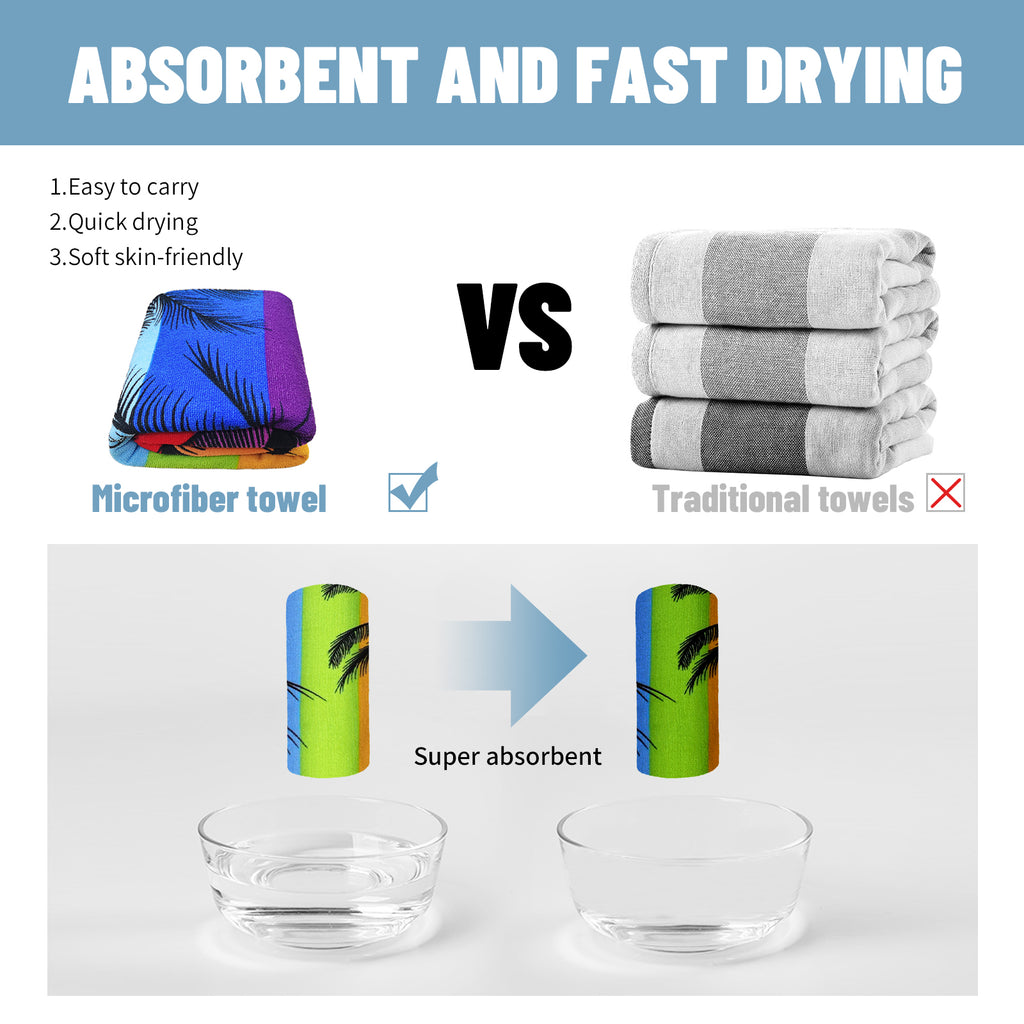 Quick-Drying Microfiber Beach Towel for Yoga & Travel