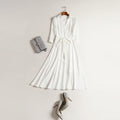 2020 Fall Women's Fashion V-Neck Long Dress with Tie