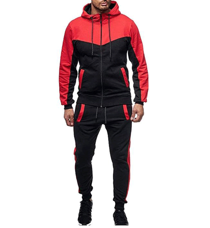 Men's Hooded Sports Zip-Up Set for Autumn/Winter