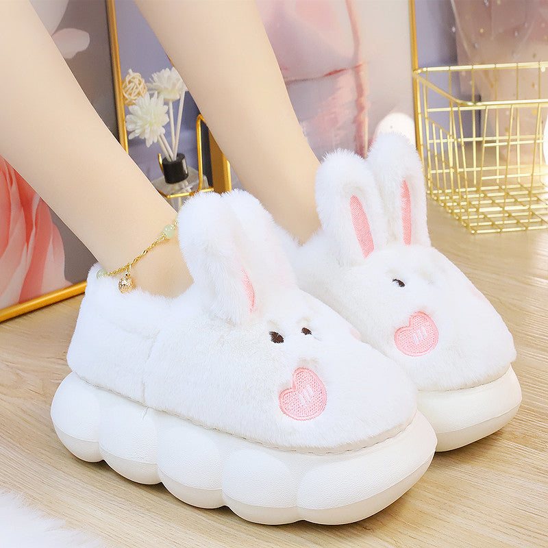 Cute Rabbit Women's Plush Cotton Non-Slip Slippers