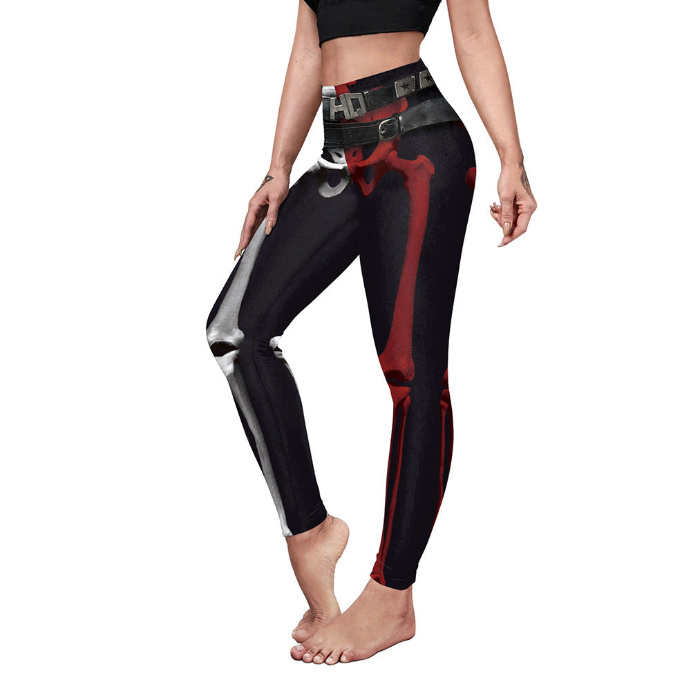 Women's Casual Pumpkin Spider Web Printed Yoga Pants