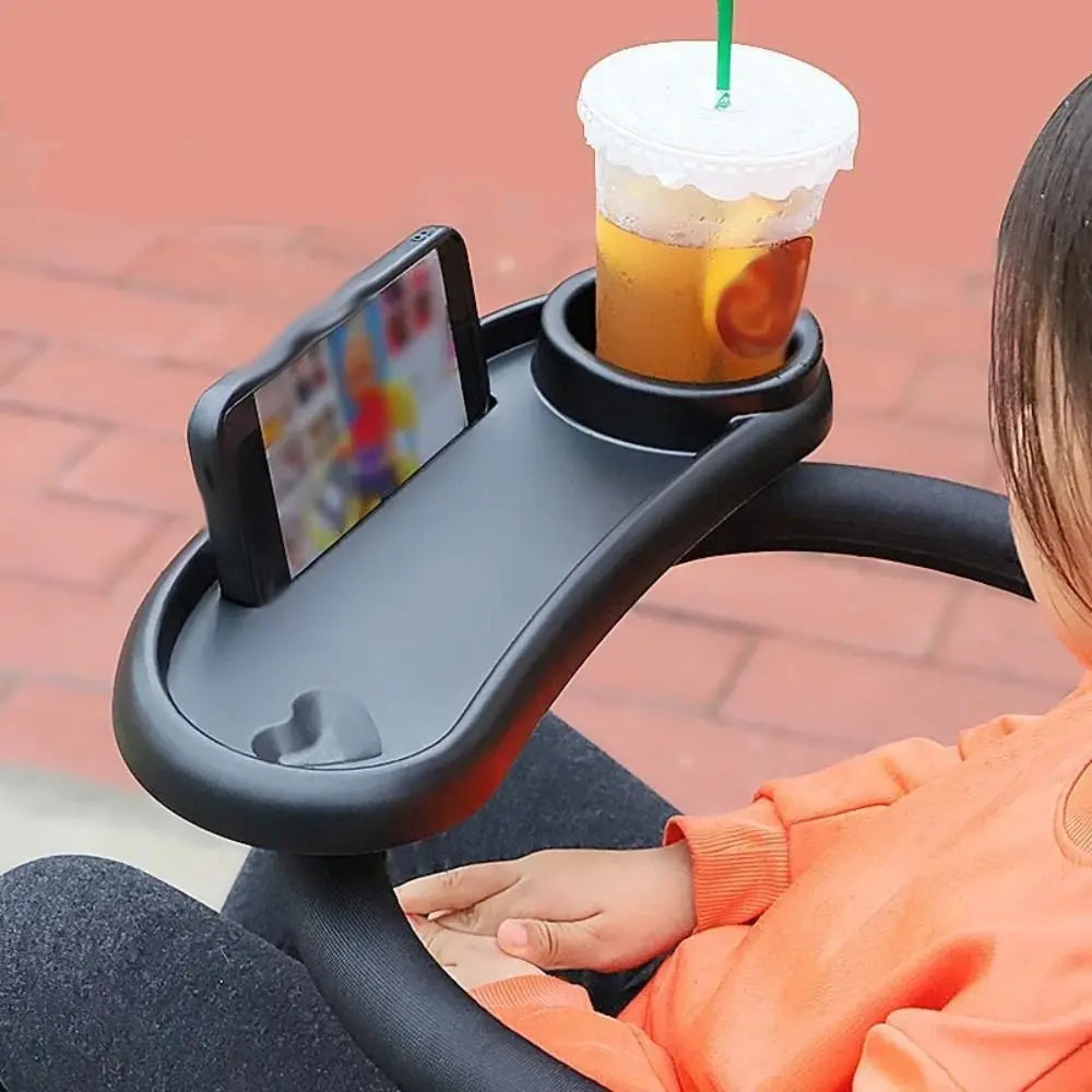 Antislip Stroller Cup Holder Practical Detachable Universal Stroller Tray Handy Convenient Pushchair Snack Table Toddlers