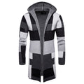 Casual Color-Block Thick Knit Hooded Cardigan