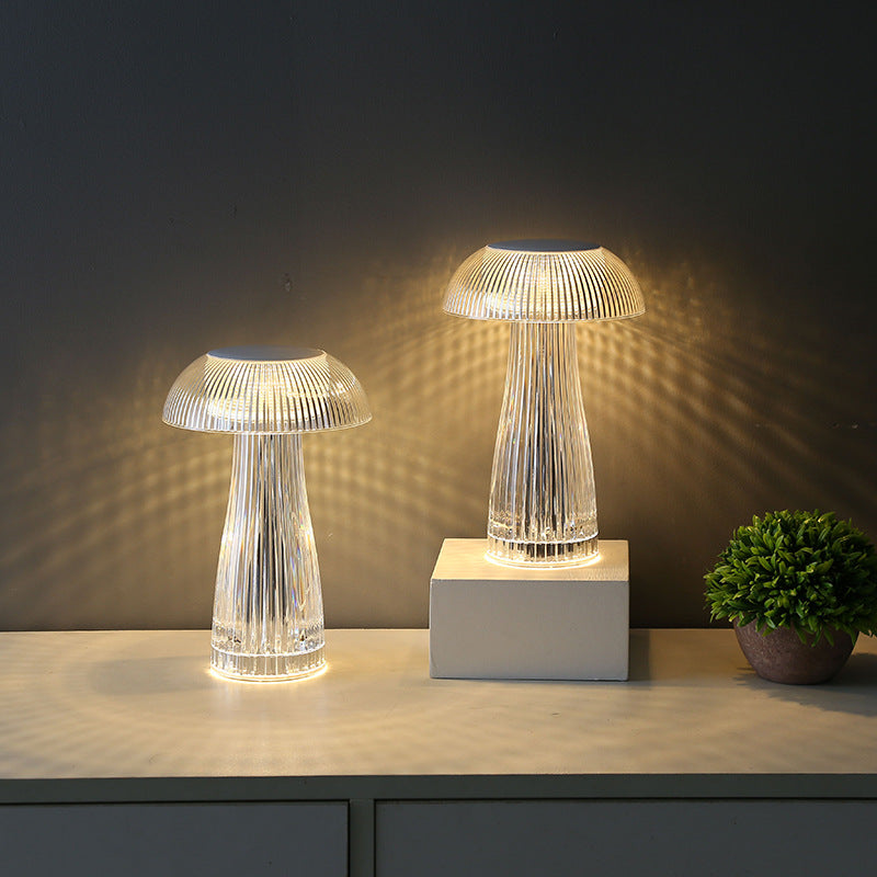 Modern Minimalist Touch Table Lamp with Crystal Rose