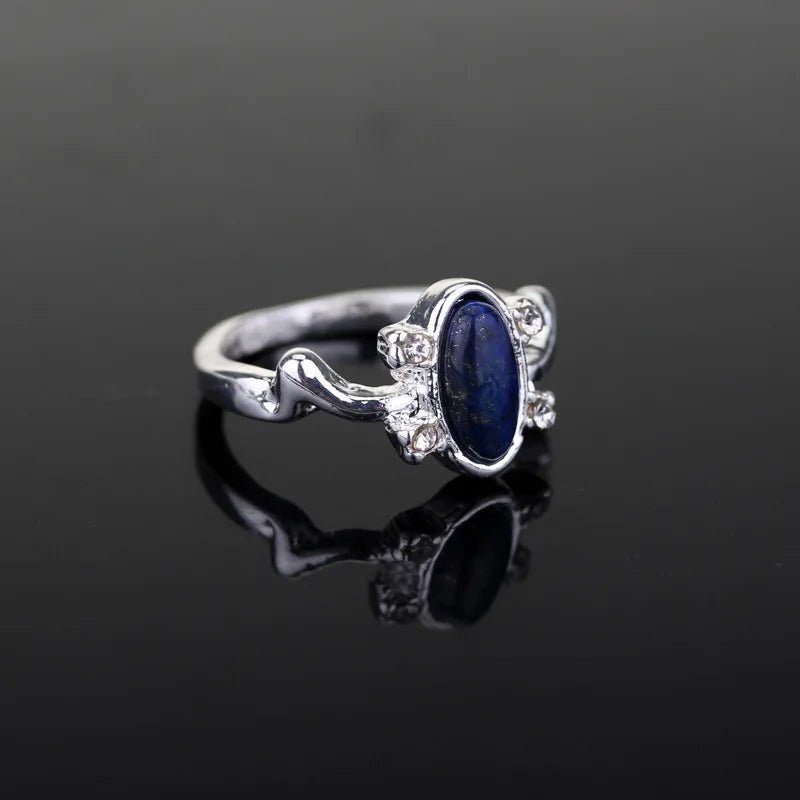 1 Stück The Vampire Diaries Ringe Elena Gilbert Daylight Ringe Vintage Kristallring mit blauem Lapislazuli Modeschmuck Filme Cosplay - flohmarkt-deutschland.shop