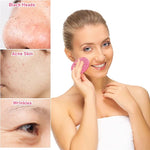 10-teiliger herzförmiger Faserschwamm, Gesichtspeeling, natürlicher Schwamm, Gesichtsreinigung, Massage, Poren, Peeling, Make-up - flohmarkt-deutschland.shop