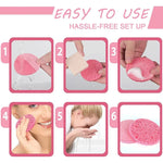 10-teiliger herzförmiger Faserschwamm, Gesichtspeeling, natürlicher Schwamm, Gesichtsreinigung, Massage, Poren, Peeling, Make-up - flohmarkt-deutschland.shop