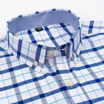 100% Baumwolle Atmungsaktiv Männer Oxford Kurzarm Sommer Plaid Shirts Gestreiften Männliche Kleidung Business Regular Fit Übergroßen - flohmarkt-deutschland.shop