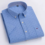 100% Baumwolle Atmungsaktiv Männer Oxford Kurzarm Sommer Plaid Shirts Gestreiften Männliche Kleidung Business Regular Fit Übergroßen - flohmarkt-deutschland.shop