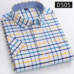 100% Baumwolle Atmungsaktiv Männer Oxford Kurzarm Sommer Plaid Shirts Gestreiften Männliche Kleidung Business Regular Fit Übergroßen - flohmarkt-deutschland.shop