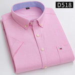 100% Baumwolle Atmungsaktiv Männer Oxford Kurzarm Sommer Plaid Shirts Gestreiften Männliche Kleidung Business Regular Fit Übergroßen - flohmarkt-deutschland.shop