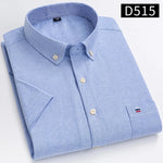100% Baumwolle Atmungsaktiv Männer Oxford Kurzarm Sommer Plaid Shirts Gestreiften Männliche Kleidung Business Regular Fit Übergroßen - flohmarkt-deutschland.shop