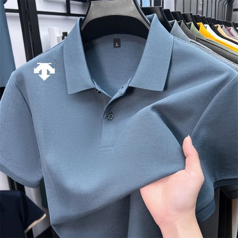 100 % Baumwolle, Herren-Poloshirt, Sommer, Luxusmarke, Revers, geometrischer Druck, kurze Ärmel, T-Shirrrenbekleidung, Oberteile - flohmarkt-deutschland.shop