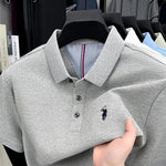 100% pure cotton short sleeved men's polo shirt summer fashion high-end brand pony embroidery golf top casual business T-shirt - flohmarkt-deutschland.shop