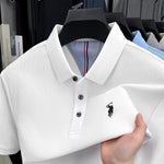 100% pure cotton short sleeved men's polo shirt summer fashion high-end brand pony embroidery golf top casual business T-shirt - flohmarkt-deutschland.shop