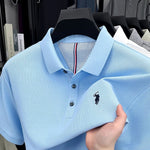 100% pure cotton short sleeved men's polo shirt summer fashion high-end brand pony embroidery golf top casual business T-shirt - flohmarkt-deutschland.shop