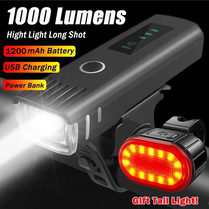 1000LM Fahrrad Led Front Licht LED USB Aufladbare Smart Sensor Rücklicht Wasserdichte Helle Taschenlampe Sicherheit Radfahren Lichter - flohmarkt-deutschland.shop