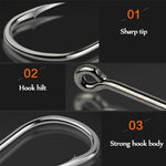 100pcs Fishing Hook Stainless Steel Carbon Fishing Hook With Loop Sharp Barbed Boxed Fishing Hook Set Sea Fishing Accessories - flohmarkt-deutschland.shop