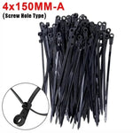 100PCS Screw Hole Nylon Cable Ties Multipurpose Duty Adjustable Self-locking Cord Ties Organizer Straps Fastening Loop - flohmarkt-deutschland.shop