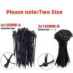 100PCS Screw Hole Nylon Cable Ties Multipurpose Duty Adjustable Self-locking Cord Ties Organizer Straps Fastening Loop - flohmarkt-deutschland.shop