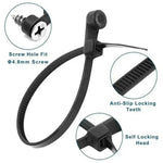 100PCS Screw Hole Nylon Cable Ties Multipurpose Duty Adjustable Self-locking Cord Ties Organizer Straps Fastening Loop - flohmarkt-deutschland.shop