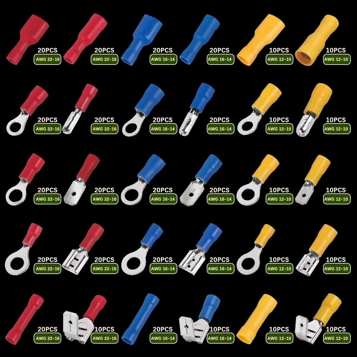 102/280/300/480PCS Wire Connector Kit Male Female Insulated Terminals Cold Crimp Terminals Assorted Crimp Terminals Spade - flohmarkt-deutschland.shop
