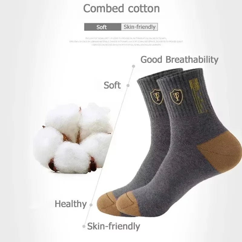 10pairs Breathable Cotton Sports Stockings Men Bamboo Fiber Autumn and Winter Men Socks Sweat Absorption Deodorant Business Sox - flohmarkt-deutschland.shop