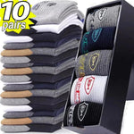 10pairs Breathable Cotton Sports Stockings Men Bamboo Fiber Autumn and Winter Men Socks Sweat Absorption Deodorant Business Sox - flohmarkt-deutschland.shop