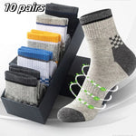 10pairs Breathable Cotton Sports Stockings Men Bamboo Fiber Autumn and Winter Men Socks Sweat Absorption Deodorant Business Sox - flohmarkt-deutschland.shop