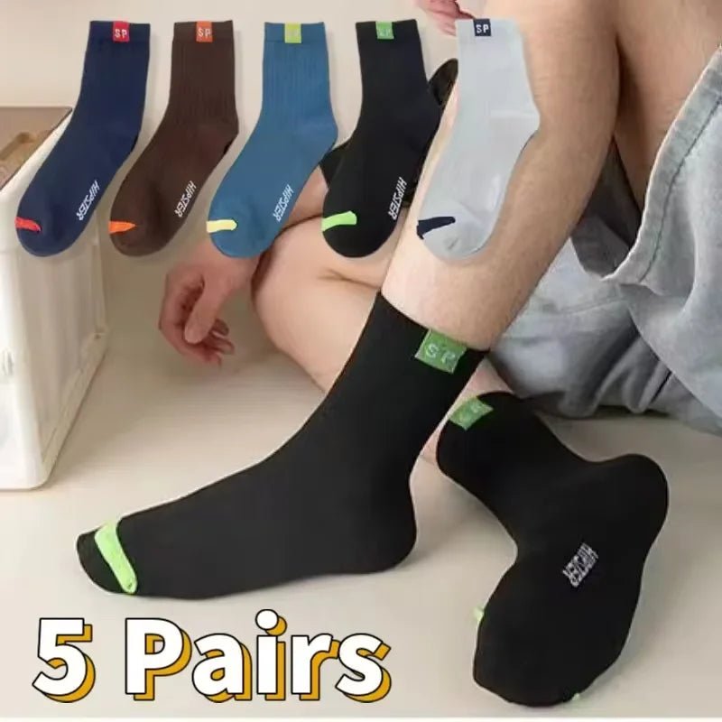 10pairs Breathable Cotton Sports Stockings Men Bamboo Fiber Autumn and Winter Men Socks Sweat Absorption Deodorant Business Sox - flohmarkt-deutschland.shop