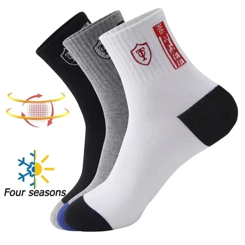 10pairs Breathable Cotton Sports Stockings Men Bamboo Fiber Autumn and Winter Men Socks Sweat Absorption Deodorant Business Sox - flohmarkt-deutschland.shop