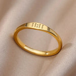 11:11 Engelszahl Ringe für Frauen Vergoldet Glück Edelstahl Ring Vintage Hochzeit Ästhetischen Schmuck Geschenk anillos mujer - flohmarkt-deutschland.shop