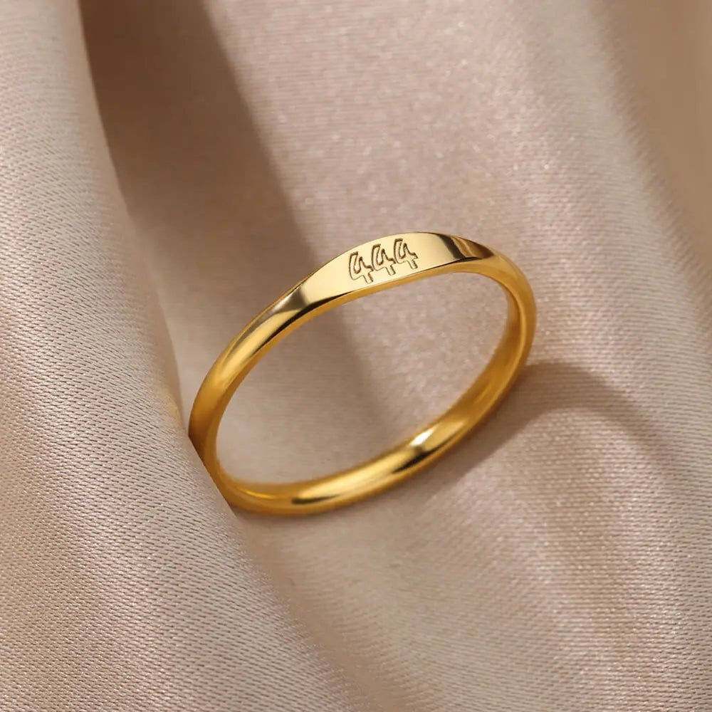 11:11 Engelszahl Ringe für Frauen Vergoldet Glück Edelstahl Ring Vintage Hochzeit Ästhetischen Schmuck Geschenk anillos mujer - flohmarkt-deutschland.shop