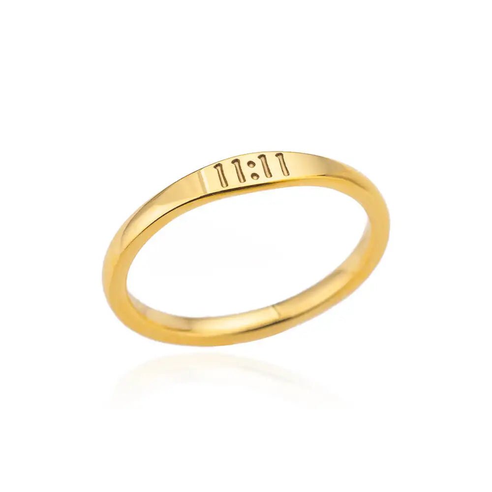 11:11 Engelszahl Ringe für Frauen Vergoldet Glück Edelstahl Ring Vintage Hochzeit Ästhetischen Schmuck Geschenk anillos mujer - flohmarkt-deutschland.shop