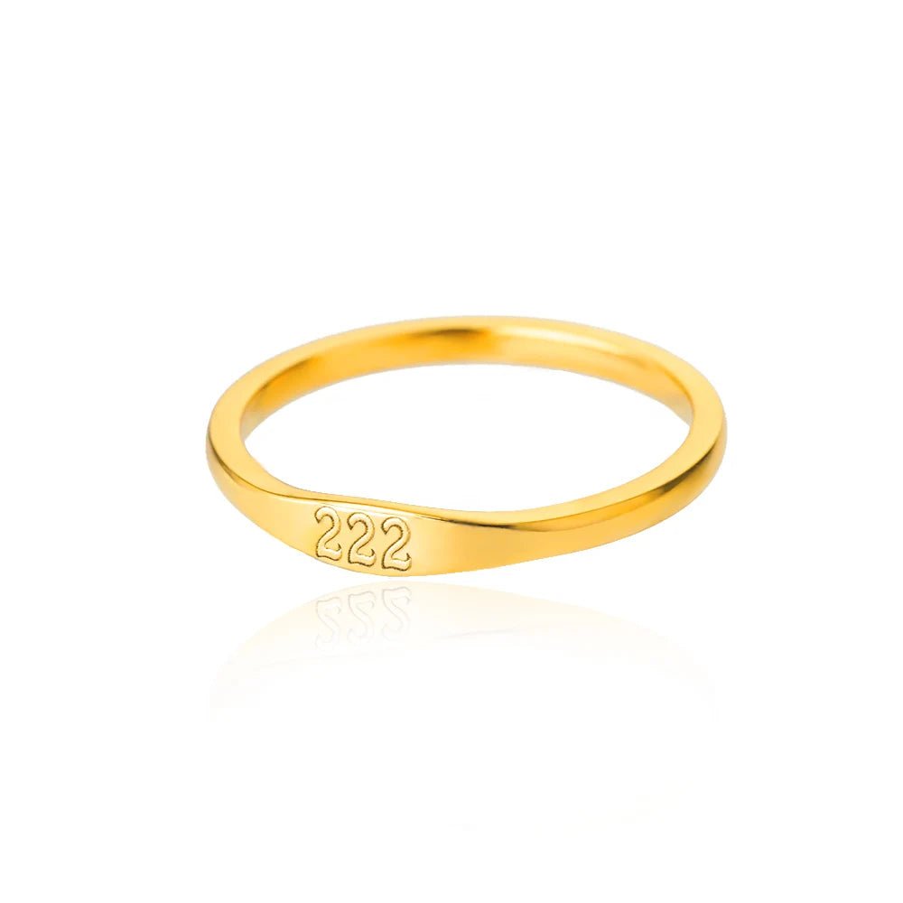 11:11 Engelszahl Ringe für Frauen Vergoldet Glück Edelstahl Ring Vintage Hochzeit Ästhetischen Schmuck Geschenk anillos mujer - flohmarkt-deutschland.shop