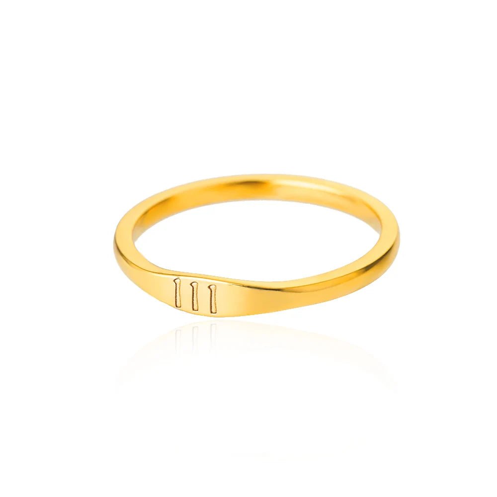 11:11 Engelszahl Ringe für Frauen Vergoldet Glück Edelstahl Ring Vintage Hochzeit Ästhetischen Schmuck Geschenk anillos mujer - flohmarkt-deutschland.shop