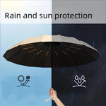 12 Bone Black Glue Fully Automatic Umbrella With Thick And Durable Keel Three Fold Umbrella UV Resistant Folding Umbrella - flohmarkt-deutschland.shop