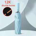 12 Bone Black Glue Fully Automatic Umbrella With Thick And Durable Keel Three Fold Umbrella UV Resistant Folding Umbrella - flohmarkt-deutschland.shop