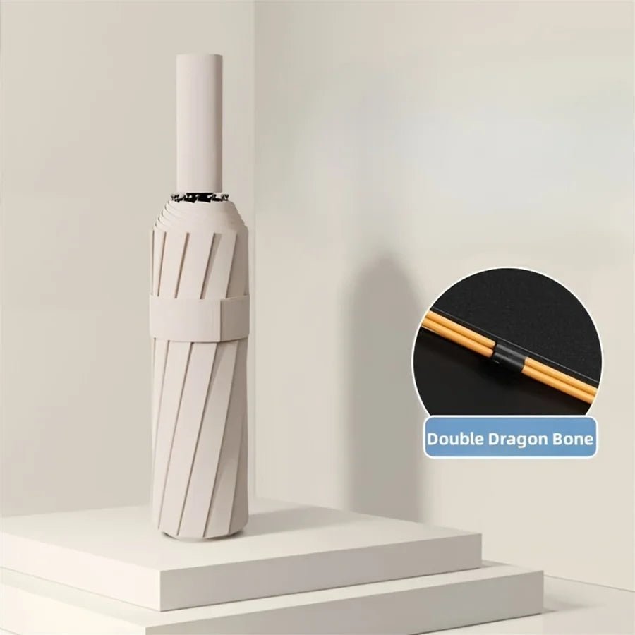 12 Bone Black Glue Fully Automatic Umbrella With Thick And Durable Keel Three Fold Umbrella UV Resistant Folding Umbrella - flohmarkt-deutschland.shop