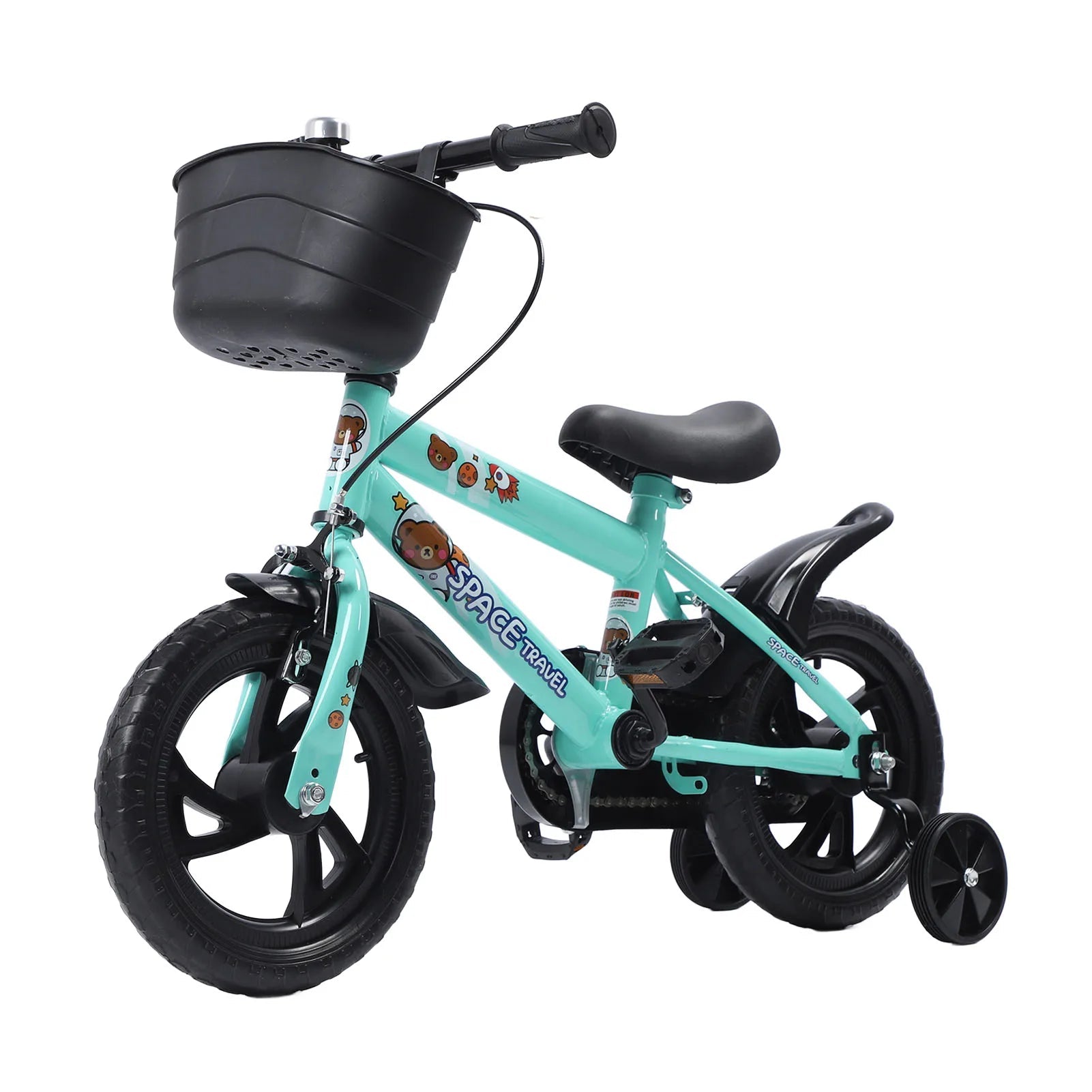 12-Zoll-Kinderfahrrad, stabiles Reiten, Rahmen aus Kohlenstoffstahl, Babyfahrrad mit Stützrädern für Kinder im Alter von 2 bis 6 Jahren - flohmarkt-deutschland.shop