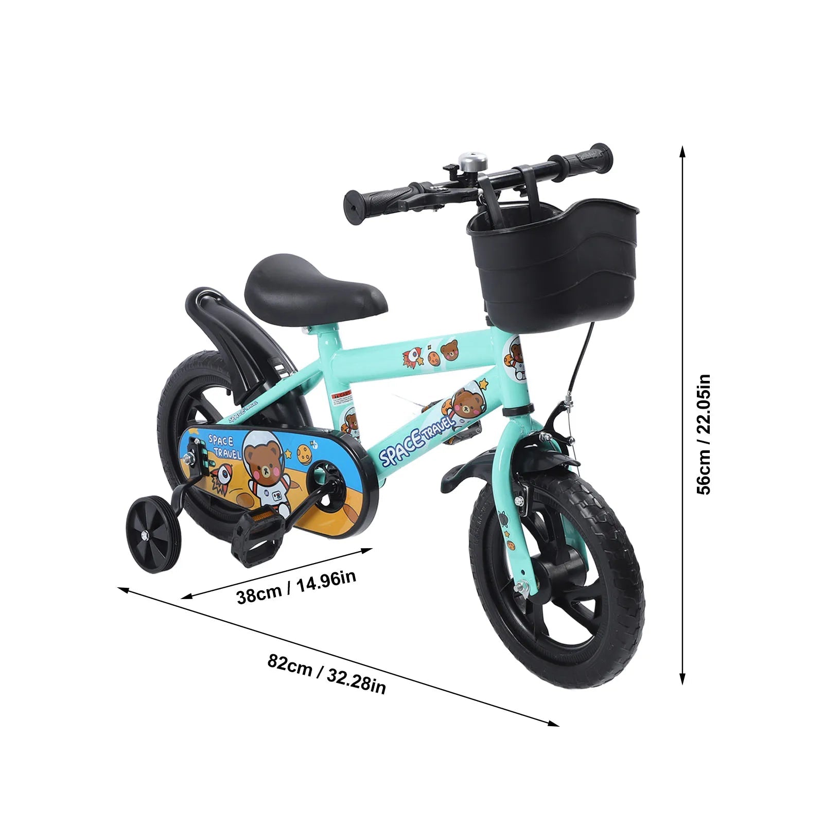 12-Zoll-Kinderfahrrad, stabiles Reiten, Rahmen aus Kohlenstoffstahl, Babyfahrrad mit Stützrädern für Kinder im Alter von 2 bis 6 Jahren - flohmarkt-deutschland.shop