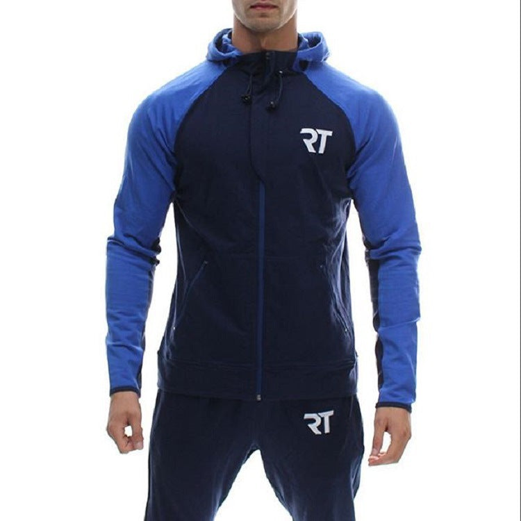 Muscle Brothers Color Block Hoodie Set for Fall/Winter
