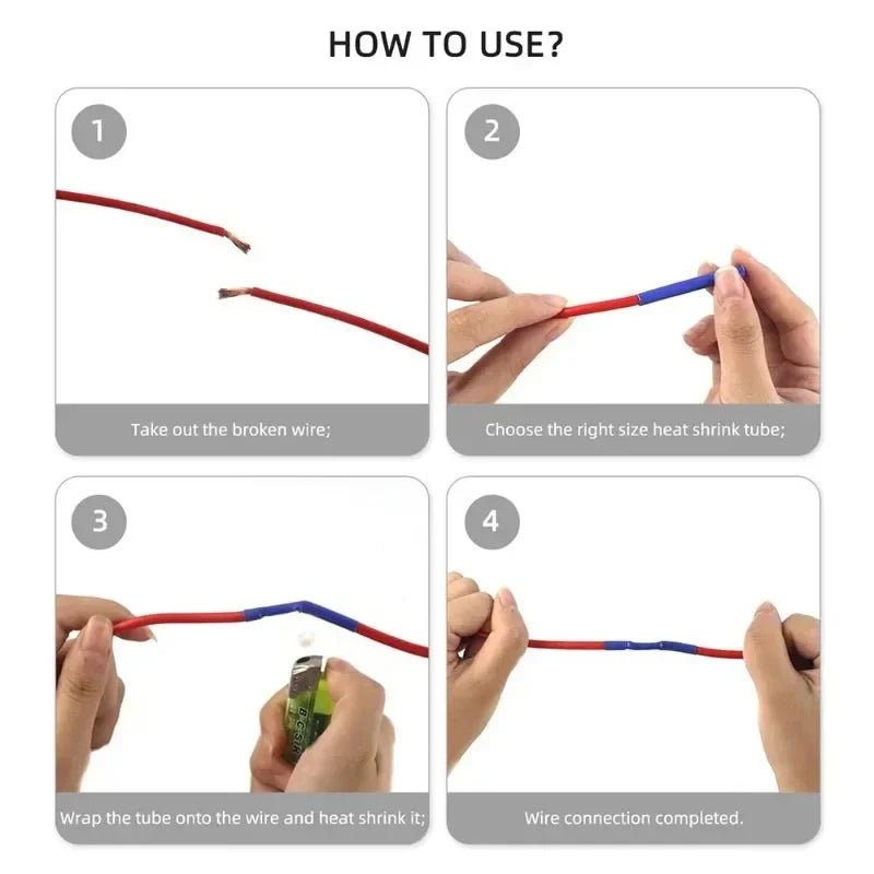 127/165/328/560/650/800pcs Heat Shrink Tubing kit 2:1 Shrinkable Wire Shrinking Wrap Wire Connect Cover Cable Repair Protection - flohmarkt-deutschland.shop
