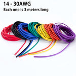 14/16/18/20/22/24/26/28/30 AWG Silicone Electric Wire 3 meter/10ft- Soft, Flexible Tin-Copper Wire High Temperature Resistant - flohmarkt-deutschland.shop