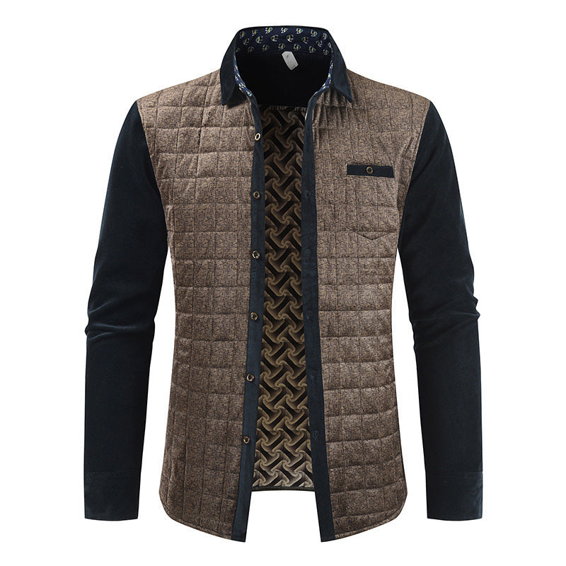 2020 Men's Casual Color Block Plaid Jacket