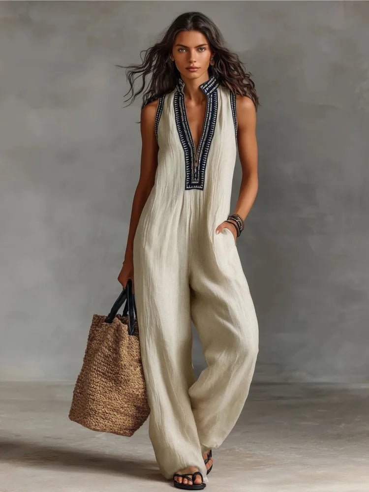 19,00 € EUR Neue Ärmellose Damen-Jumpsuits Sommer Mode Stehkragen Lose Taschen Weite Hosen Jumpsuit Damen Urlaub Party Overall - flohmarkt-deutschland.shop