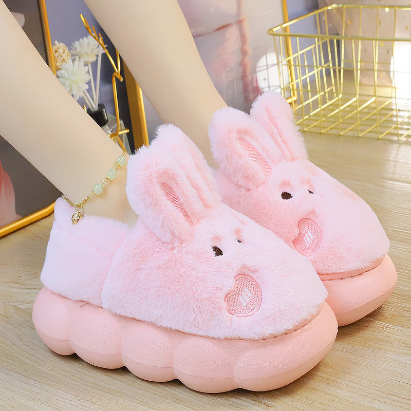 Cute Rabbit Women's Plush Cotton Non-Slip Slippers