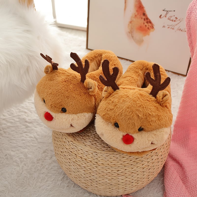 Winter Warm Plush Cotton Slippers for Students