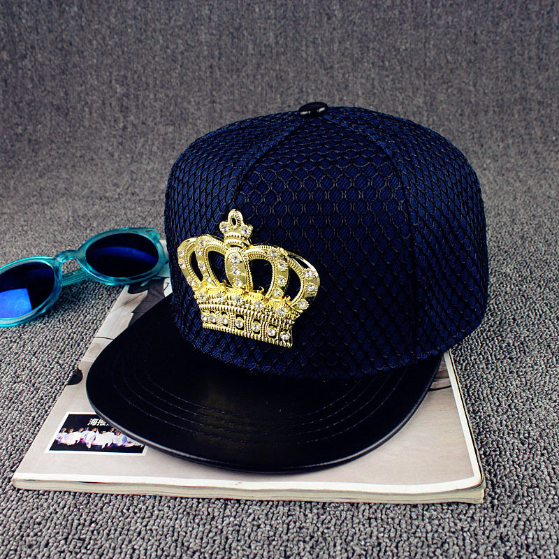 Baseball Cap with Crown Metal Logo for Hip Hop Style