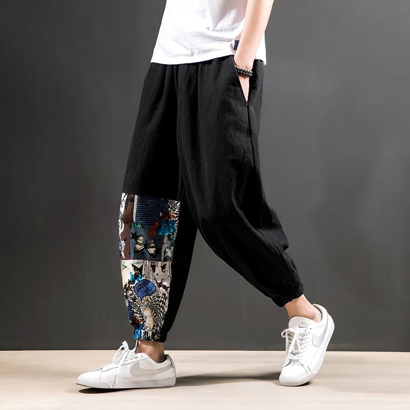 Cotton Linen Men's Casual Loose Harem Pants